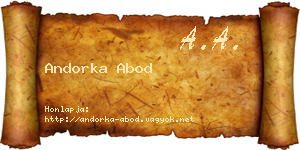 Andorka Abod névjegykártya